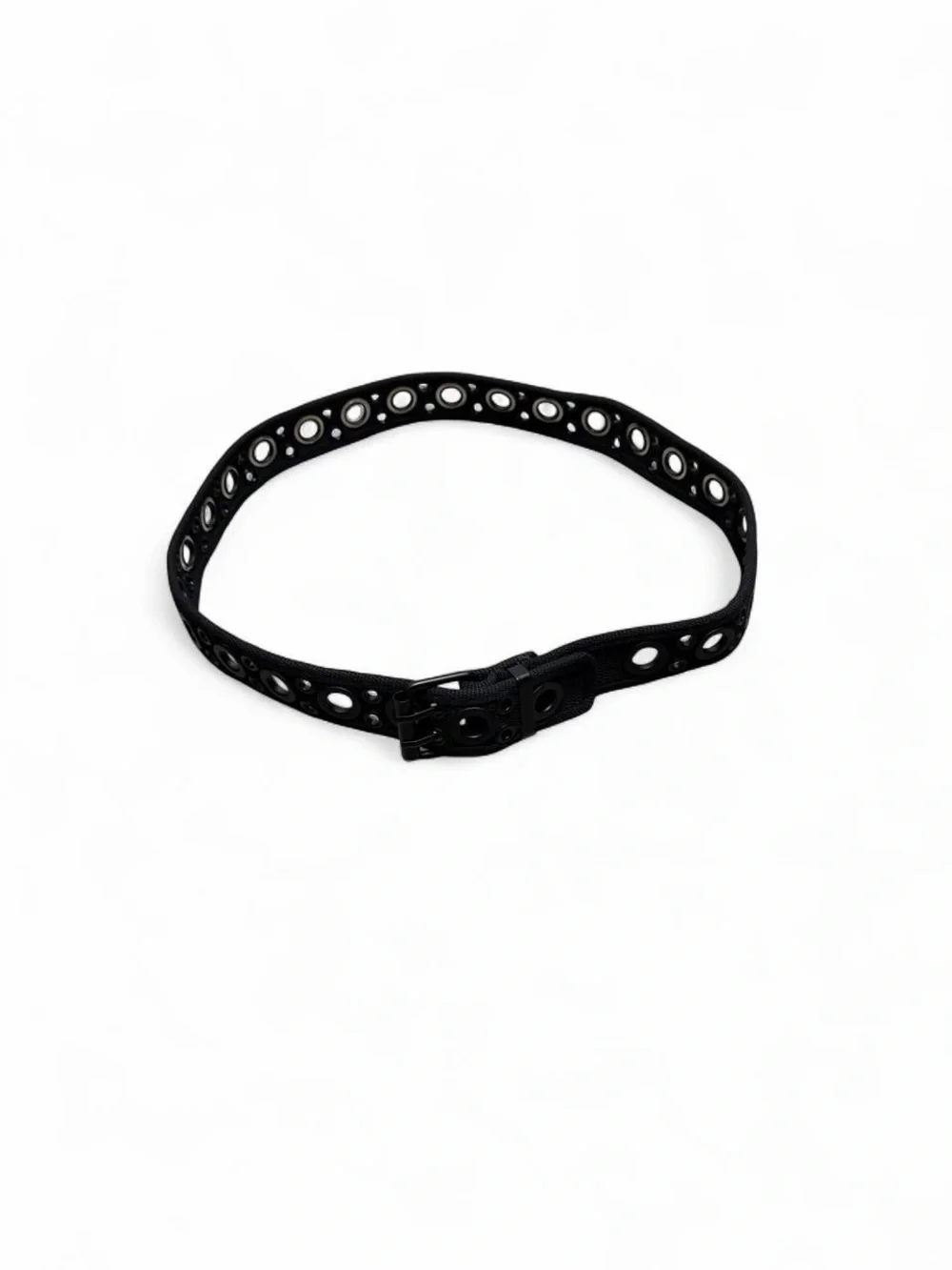 Black Grommet Eyelet Belt Size Medium Punk Grunge Skater Y2K Alt